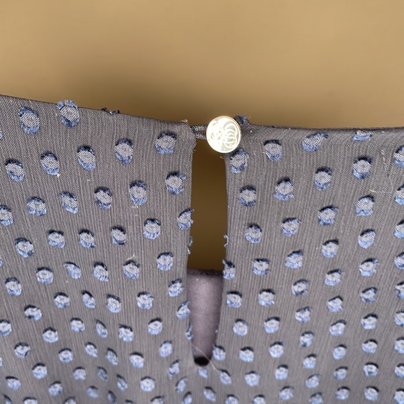 CeCe navy blue flutter sleeve, layered, knife pleated, clipdot dress, size 12 - Picture 8 of 9